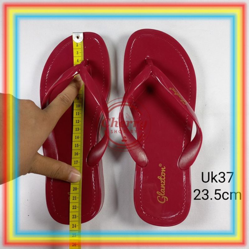 Sandal Wanita Jepit Wedges Jelly Impor Glossy
