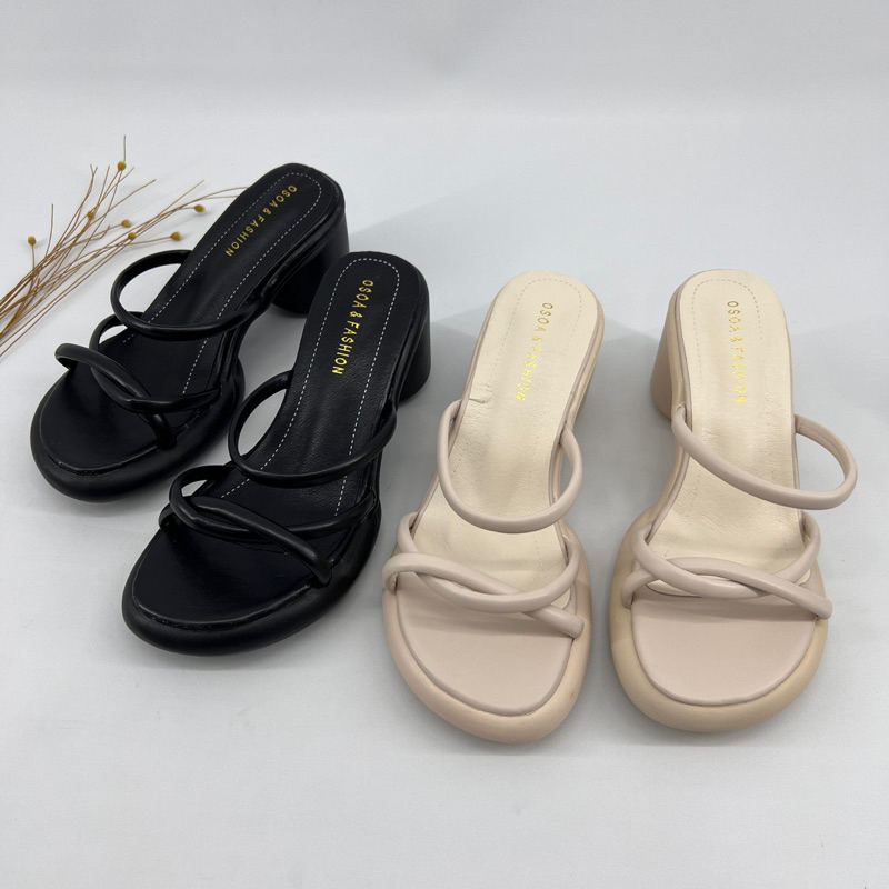 Heeled strappy sandals 7cm by Osoa&fashion import high quality fashion shoes sandal tali wanita kant