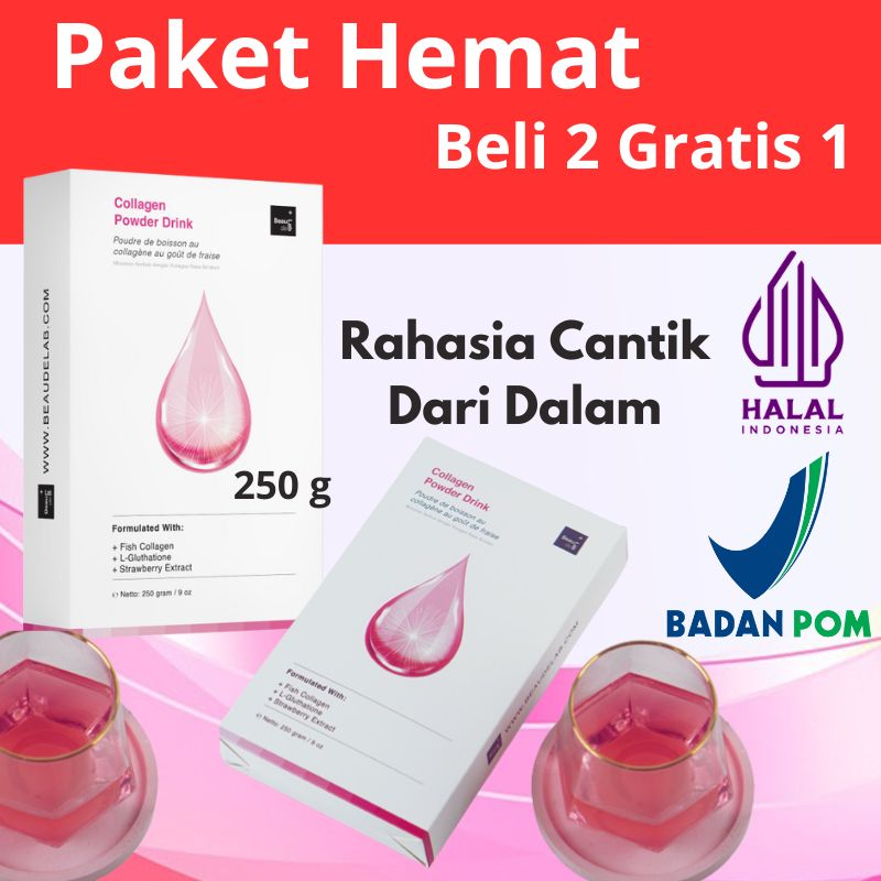 Original Beaudelab Premium Collagen Drink/Minuman Kolagen Pemutih Badan Cepat