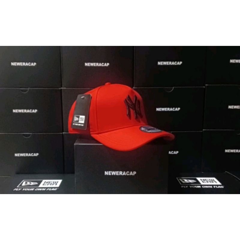 NY Hitam / Bahan Merah / 9Forty A Frame / topi premium