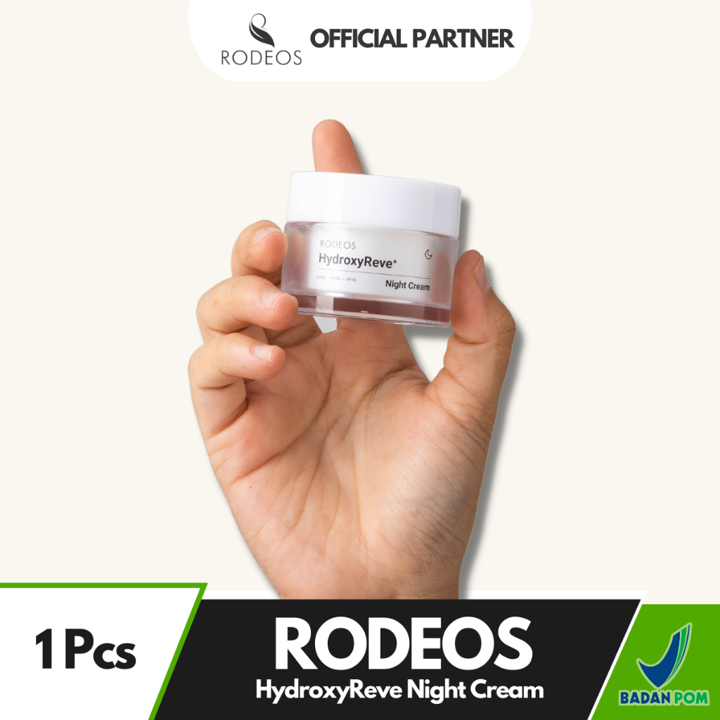 Krim Malam RODEOS Night Cream HydroxyReve Pelembab Pencerah Wajah Malam Hari  AHA BHA PHA Ceramide Peptide