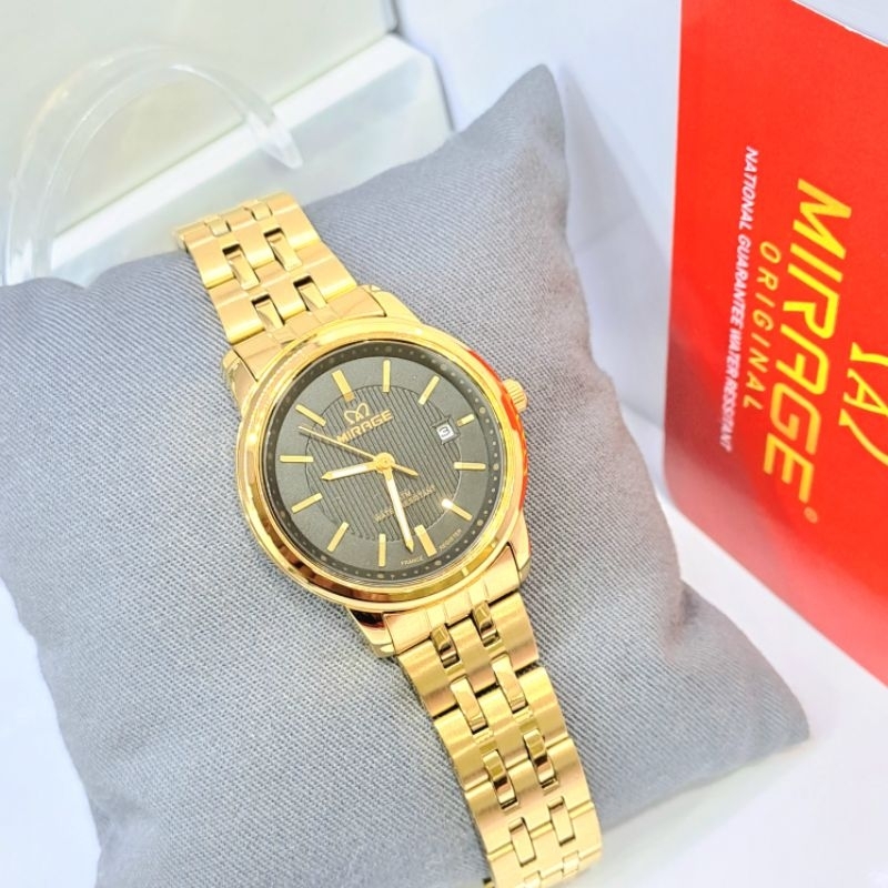jam tangan mirage, pria dan wanita warna gold