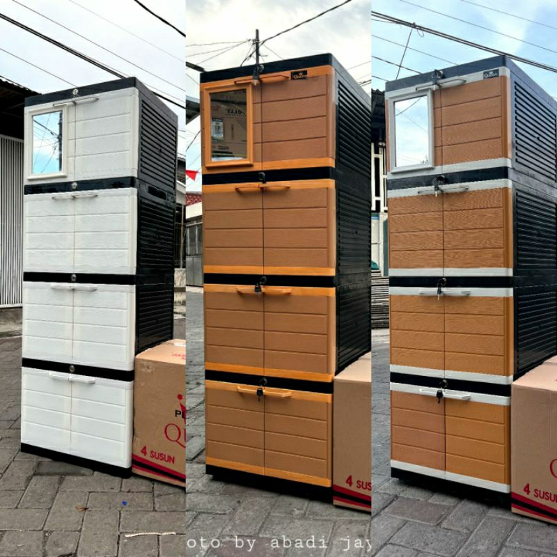 LEMARI PLASTIK PAKAIAN QUEEN MINI PLATINUM KACA / LEMARI PLASTIK MURAH /BUKAN LEMARI PLASTIK CLUB