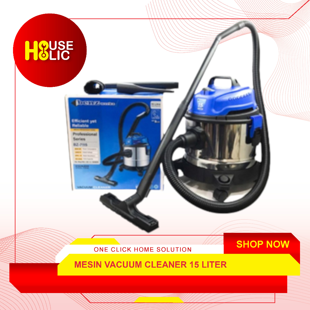 Mesin Vacuum Cleaner 15 Liter Wet Dry Stainless / Sedot Vacum Debu Basah Kering 15L