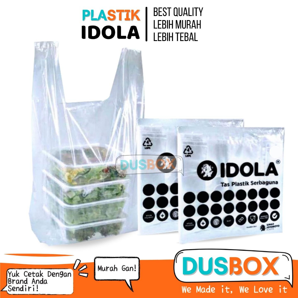 Kantong Plastik PE IDOLA PEX Kresek Bening Tebal Serbaguna / Kantong Plastik Bening / Plastik Bening