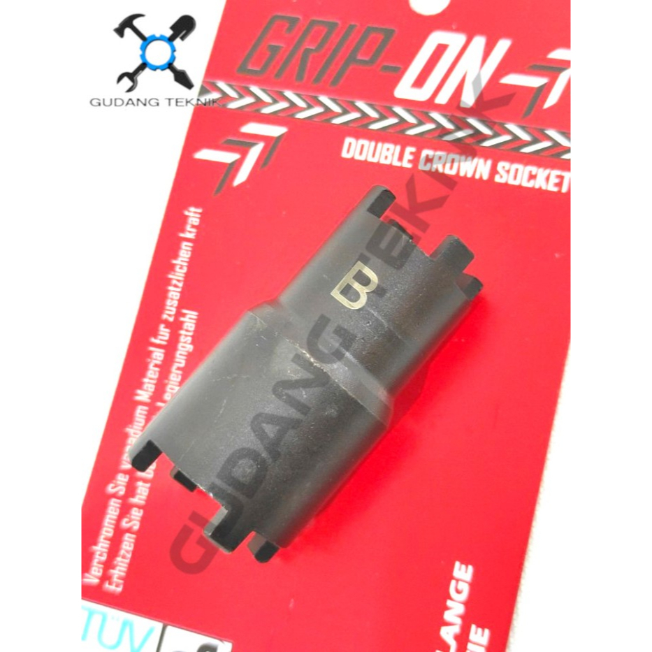 Kunci Mahkota TYPE A B Mur Kopling 18-301 18-302 GRIP ON / Kunci Double Crown Tipe Model A B Kunci Mur Sok Sock Socket Shock Kopling Tipe A 18-301 Tipe B 18-302 GRIP ON