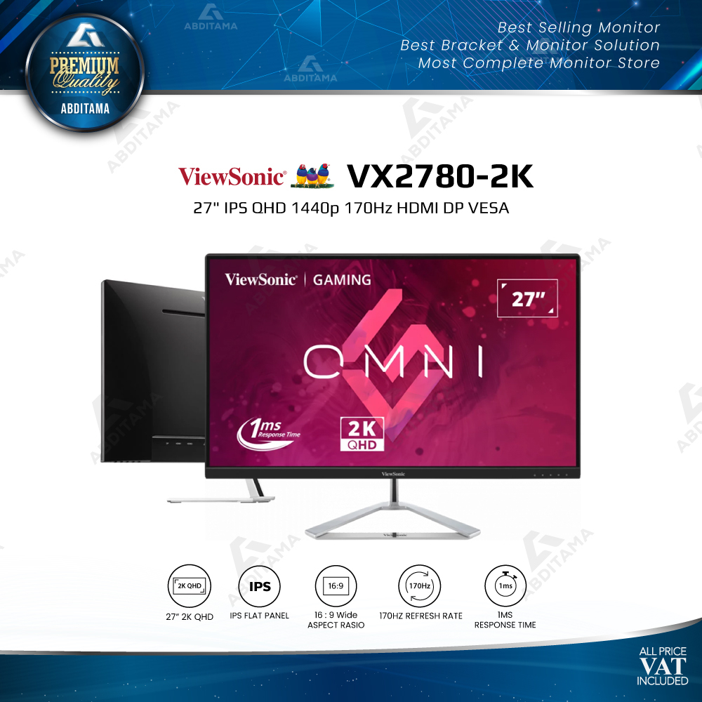 Monitor LED Viewsonic VX2780-2K 27&quot; IPS QHD 1440p 170Hz HDMI DP VESA