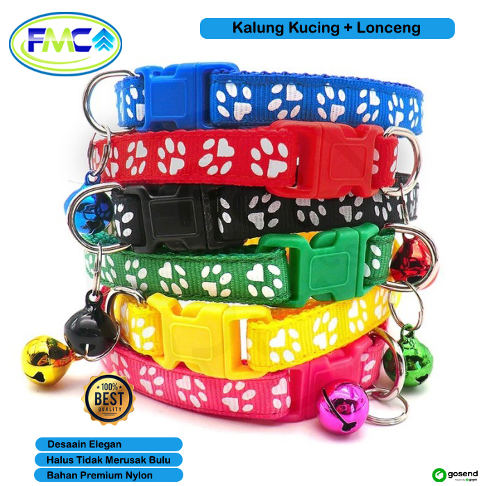 Kalung Kucing Lonceng Warna Tali Leher Anjing Cat Motif Aksesoris Hewan Peliharaan Pet Collar Murah