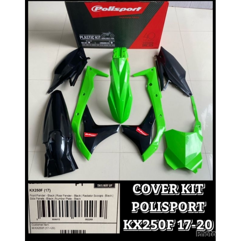 Cover body kx250f 2017-2020 hijau kombinasi hitam