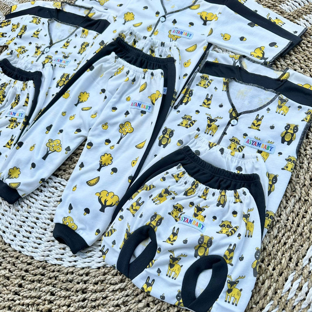PROMO 7.7 18 Pcs Baju Bayi Celana Bayi Setelan Bayi Baju Bayi Newborn Baju Bayi Baru Lahir Atasan Bayi Baju Bayi Murah Baju Bayi Lucu Baju Bayi Seri ASYAM BABY