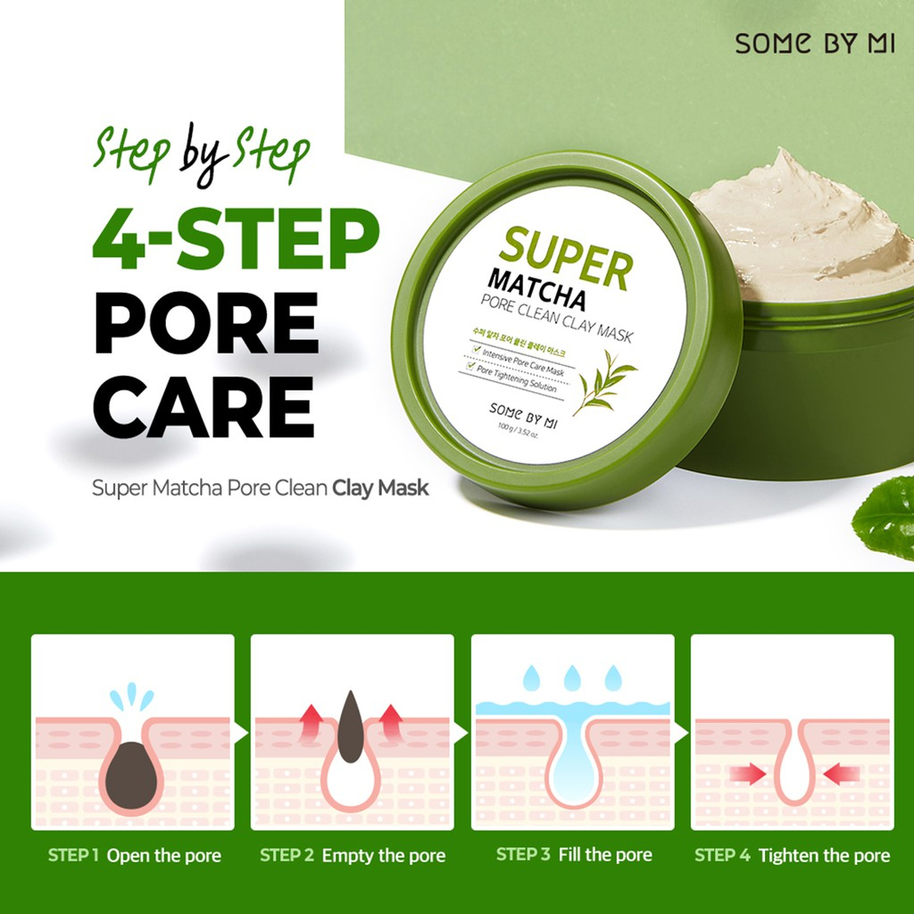 SOME BY MI Super Matcha Pore Clean Clay Mask 100gr 100% ORI KOREA