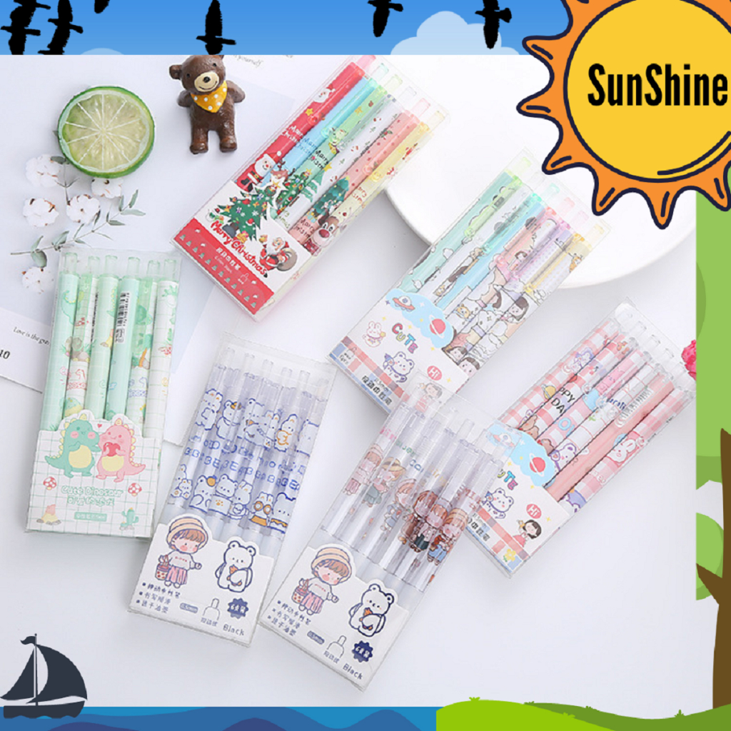 

✨ Sunshine Fancy ✨ 6 Pcs Pulpen Pena Tiktok Girl & Bear S0208