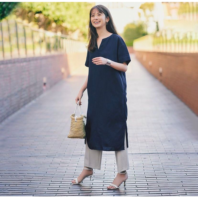 Uniqlo Kaftan Rayon Maxi Dress