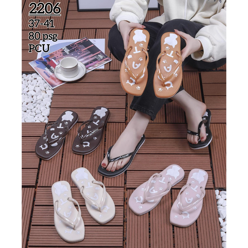 Sandal Jepit Jelly Alas Kucing Lucu