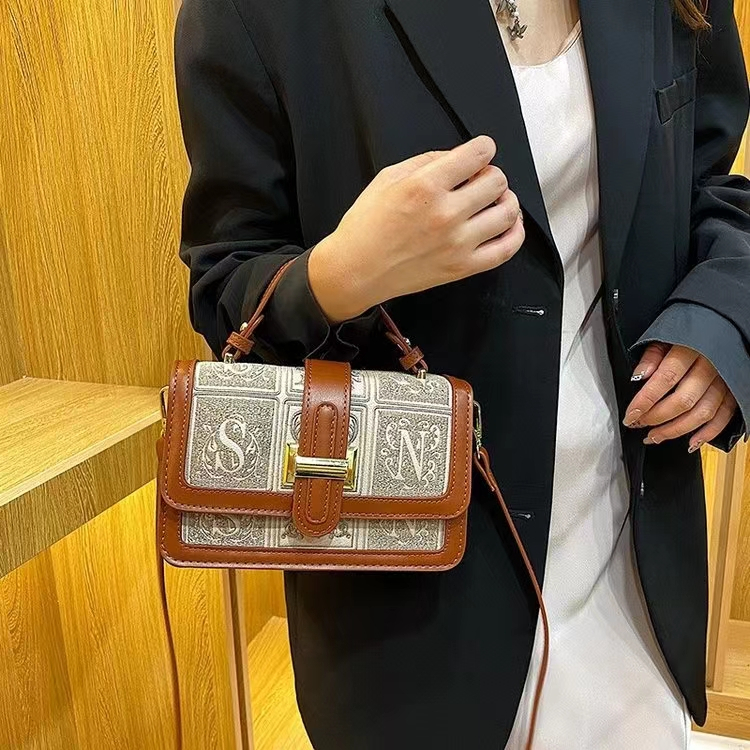 BJ57909 (DAPAT SERTIFIKAT) - BLACK/BROWN - TAS SLEMPANG JINJING WANITA FASHION IMPORT MODIS ELEGAN TERMURAH TERLARIS TERBARU BAGSTORE JAKARTA TAS BATAM CR7909 LT2193