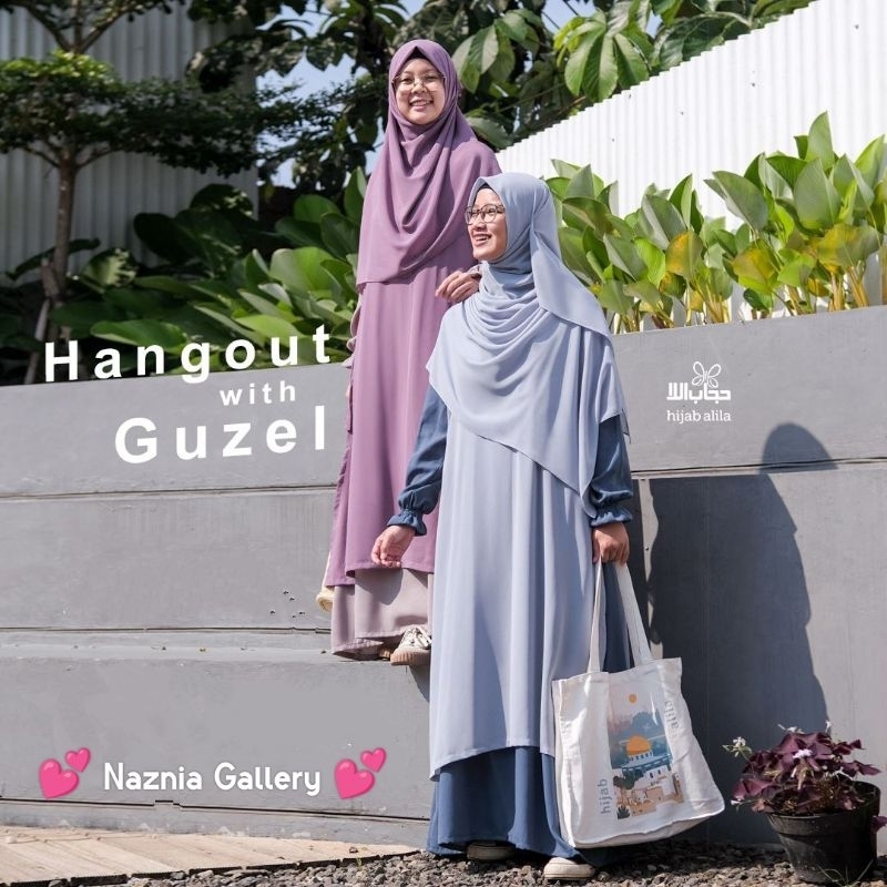 New Set Gamis Guzel Maxi HIJAB ALILA | Set Gamis dan Khimar Maxi Square Syari | Gamis Busui dan Wudh
