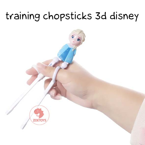 Zoetoys Training Chopsticks 3D Disney Frozen Elsa | Alat Makan Belajar Latihan Anak Disney Cars Princess Mickey Cinderella balita