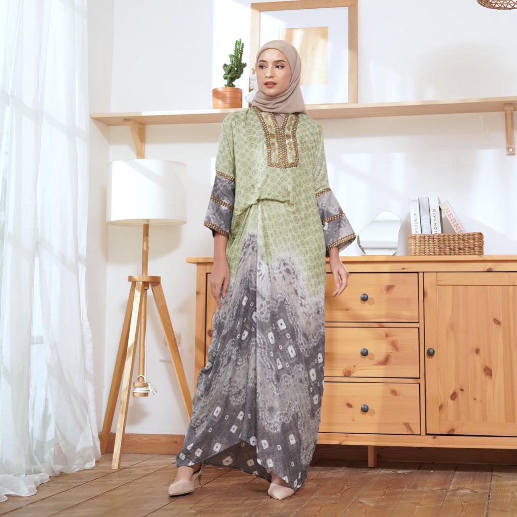 Lausboutique-Kaftan Jumputan Kecubung-Kaftan Jumputan Palembang