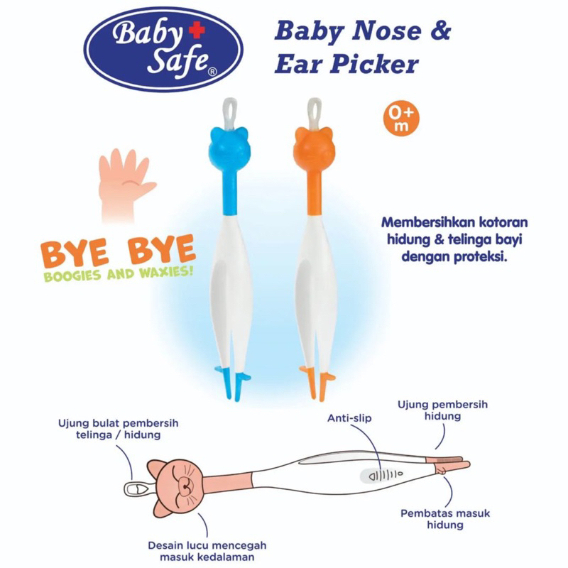 Baby safe nas03 baby nose and ear picker - alat pembersih hidung dan telinga bayi