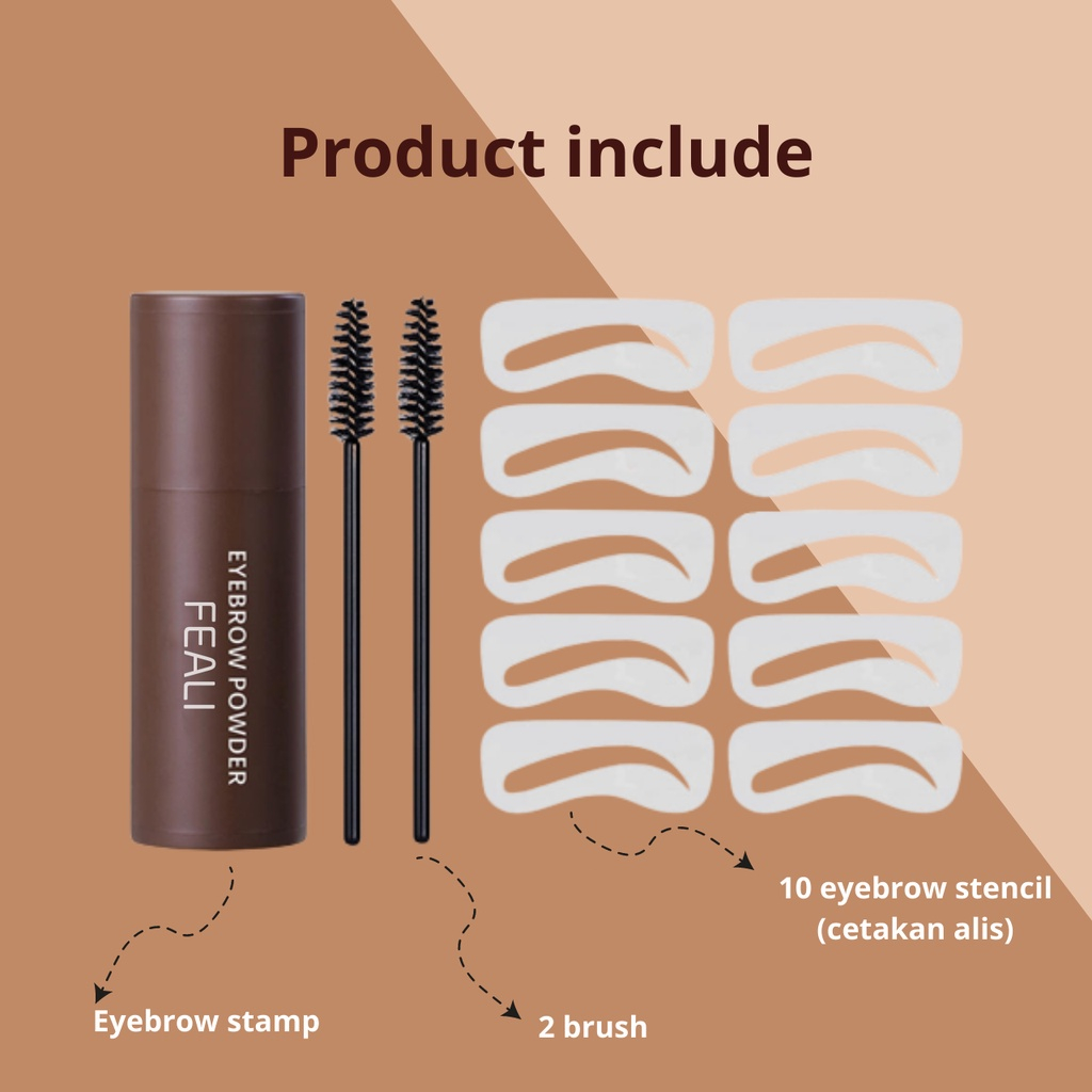 (RM) FEALI Eyebrow Powder Cetakan Alis Instan / Eyebrow Stamp / Alis Stempel Alis / Waterproof  dan dapat 10 Model Cetakan Alis - Pembentuk Alis Gel
