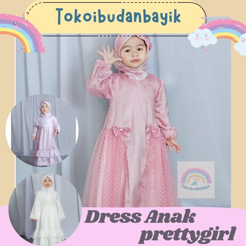 PRETTY GIRL DRESS MUSLIM SERIES size 3bln - 3thn/dress lebaran 2023