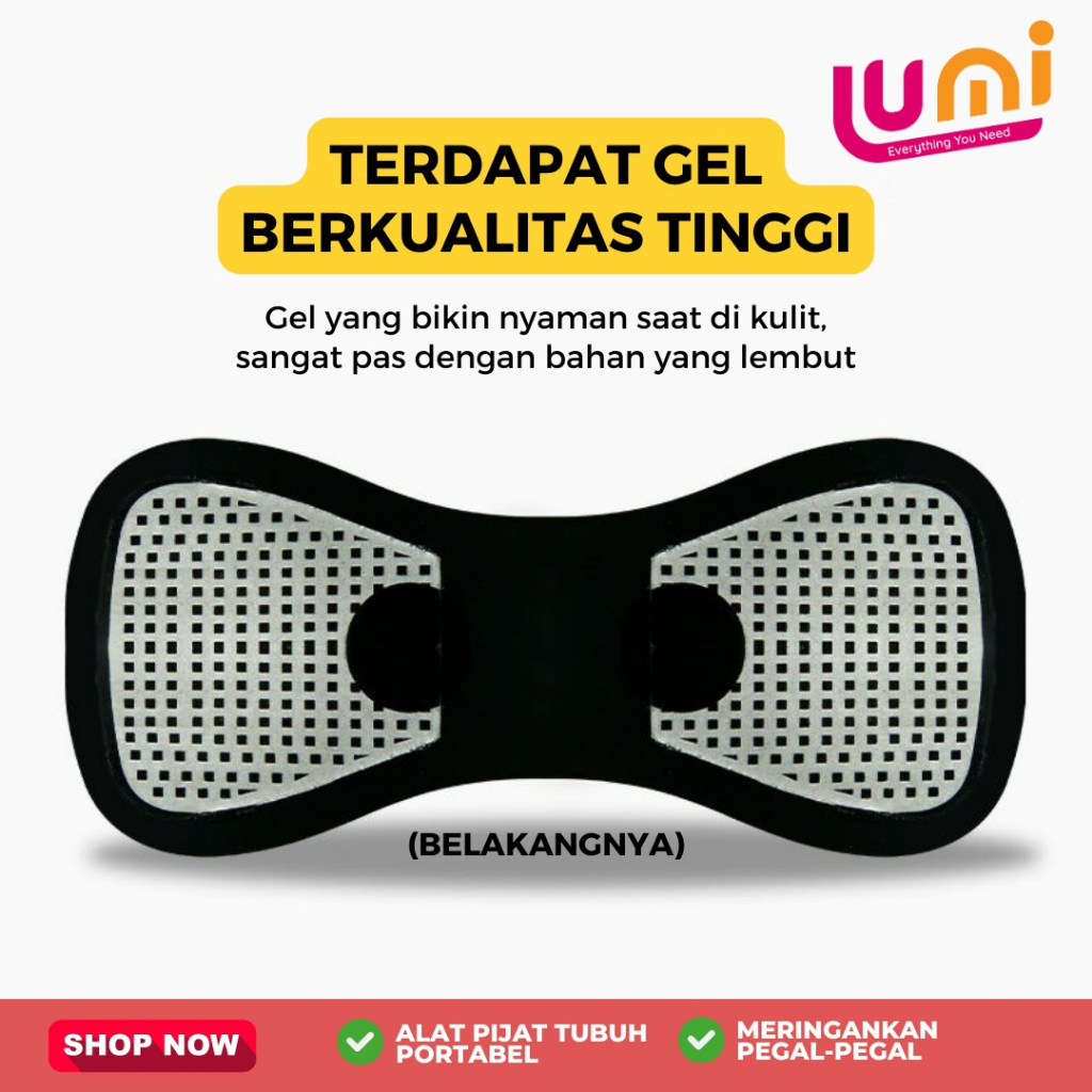 EMS Cervical Elektrik Pemijat Leher Alat Refleksi Pijat Otot Bahu Punggung Kepala Portable Gel Pad Patch Neck Massager Terapi