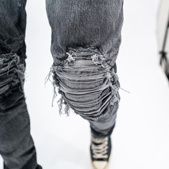 Denimitup M1 Tri Biker Jeans Acid Grey