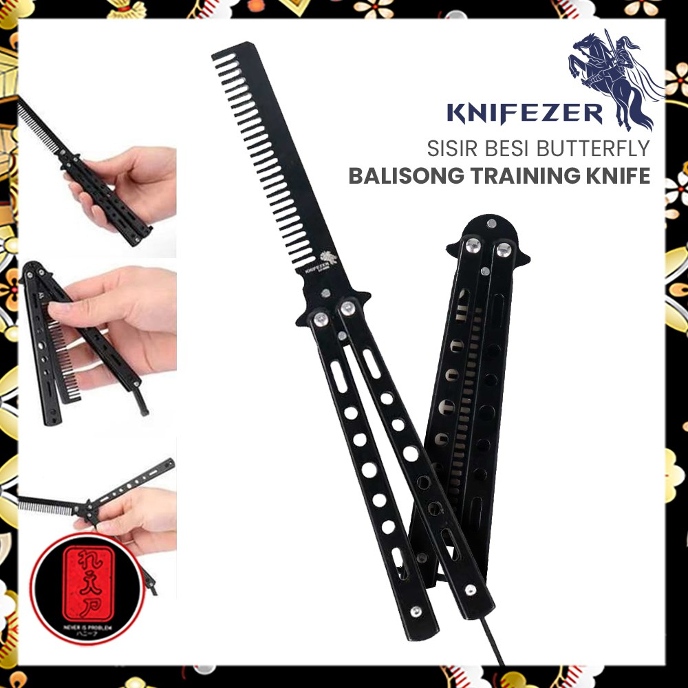 Sisir Besi Lipat Butterfly Knife Training Balisong Trick Benchmade