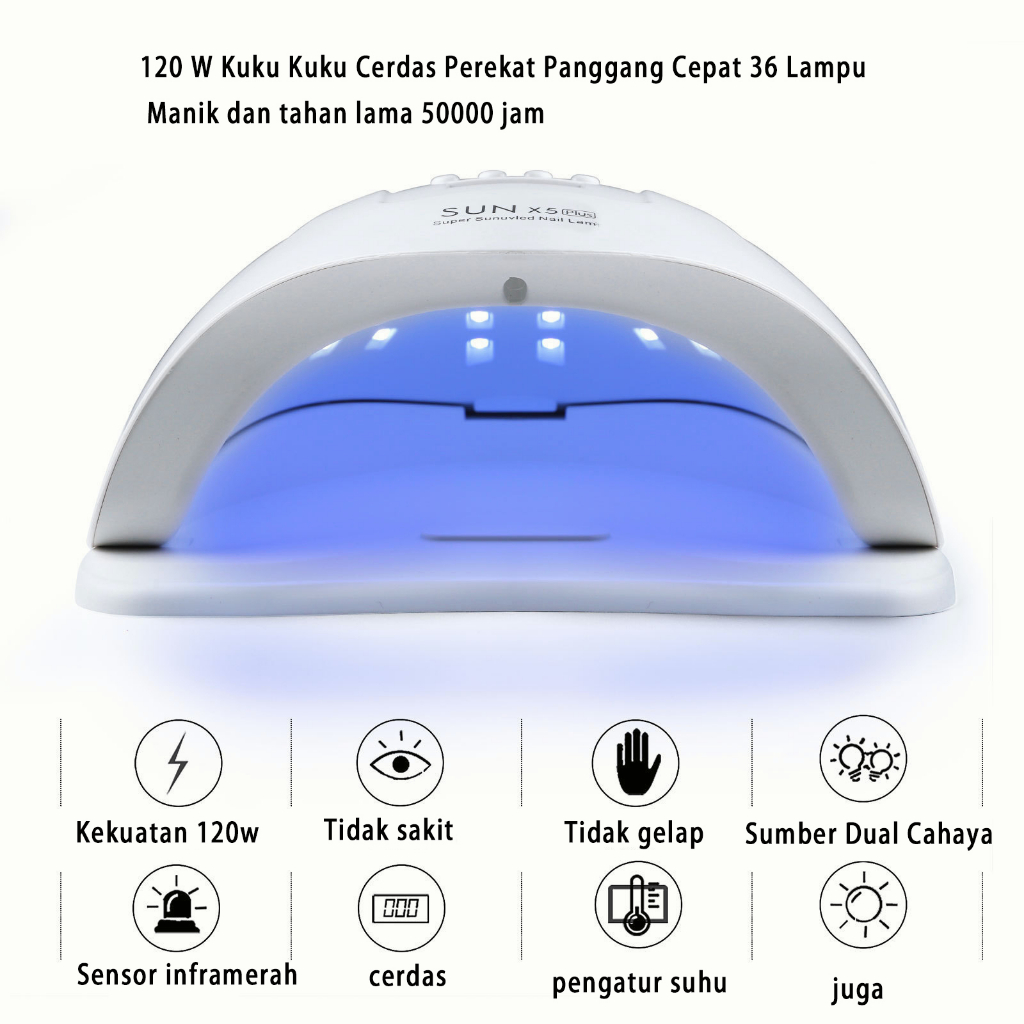 WTW11 SUN UV LED X5 120watt / LAMPU UV Gel Nail Art / Lampu LED Nail SUN X5/ Pengering Kutek UV LED