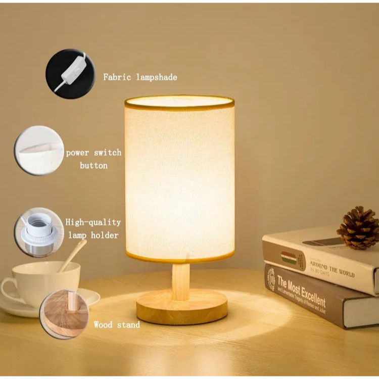 Lampu Meja Lampu Tidur Led Lampu Led Bedside Lampu Vintage Gaya Jepang Lampu Bedroom Hemat Energi