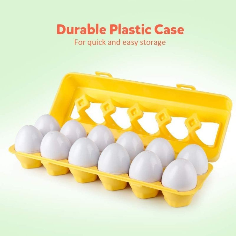 Matching Mencocokkan Egg 12pcs Egg Shape Puzzle Telur 12pcs Geometri //mainan edukasi anak /mainan murah/mainan pembelajaran anak /baby toys