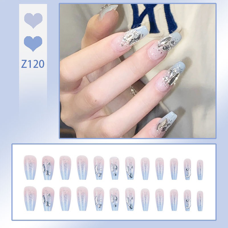 Kuku Palsu 【B45，lem cair】Nikah kuku Wedding False Nailart Pengantin Tangan