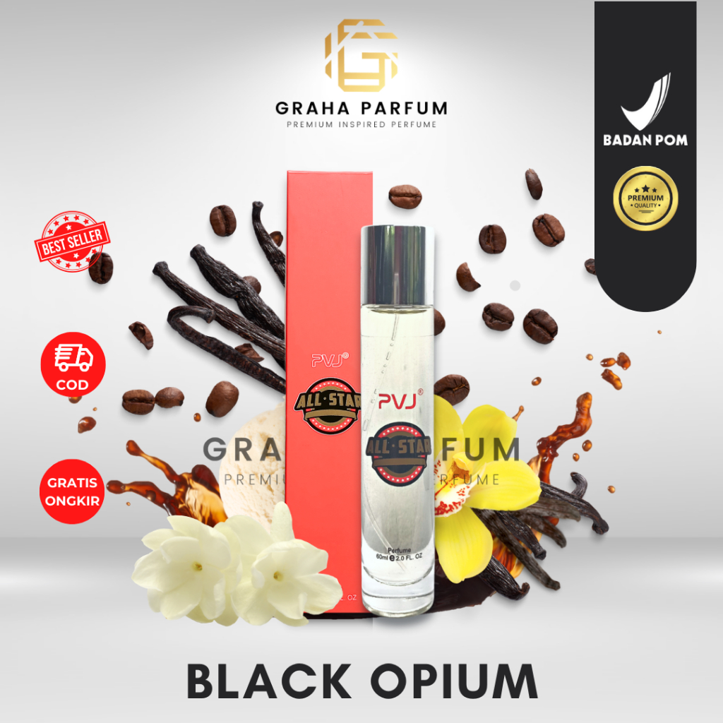 Parfum Pria Wanita Tahan Lama | PVJ ALLSTAR BLACK OPIUM | GRAHA PARFUM | EXTRAIT DE PERFUME LOKAL BE
