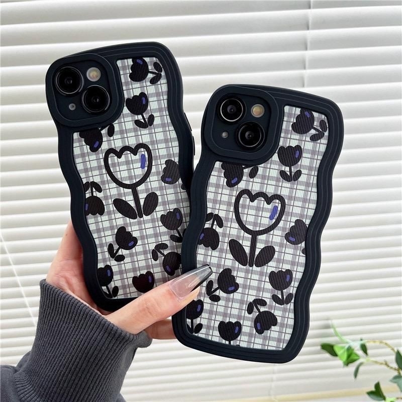 Softcase Wave pola Tulip Oppo A7 A5S A12 F9 A11k A3S A1K A36 A76 A96 4G A17 A16 A5 2020 A9 2020 A74 4G A95 A57 2022 A53 A54 4G A15 A15s A17 A31 2020 9i C1 C2 Case gelombang