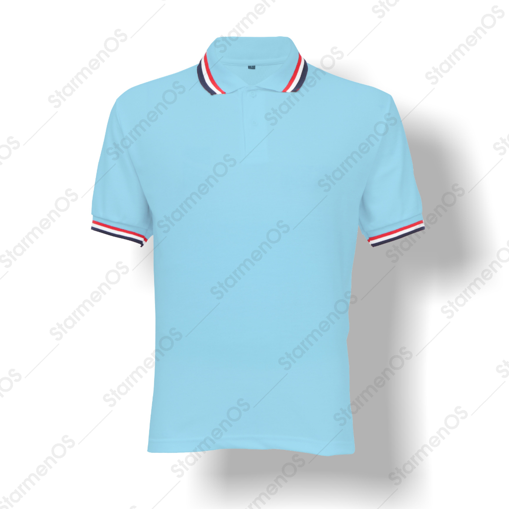 Kaos Polo Atasan Tshirt Pria Kerah Wangki 3 List Polos Warna Soft