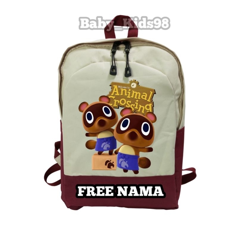 TAS RANSEL ANAK SEKOLAH ANIMAL CROSSING FREE NAMA