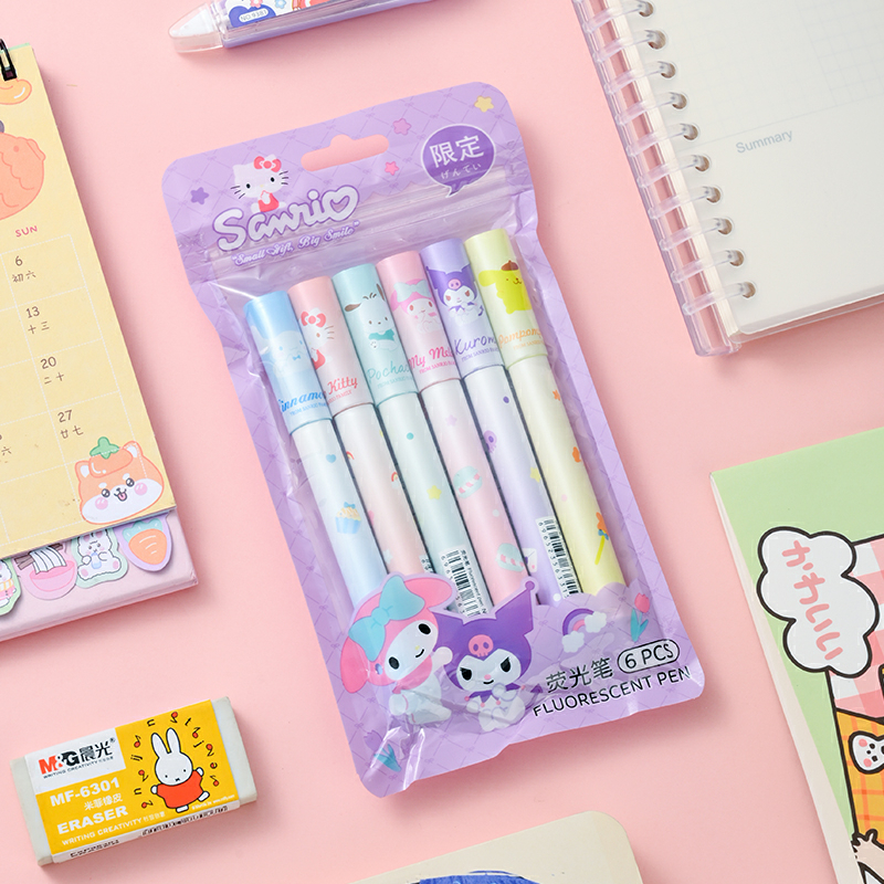 

1 SET STABILO LUCU SANRIO / HIGHLIGHTER PASTEL / PENANDA PEWARNA / STABILO SANRIO 1 SET 6 PCS WARNA WARNI COLOURFUL KAWAII