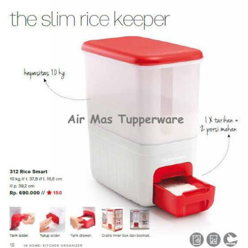 TUPPERWARE murah RICE SMART TEMPAT BERAS