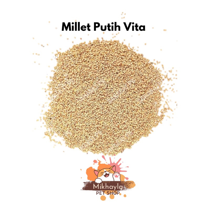 Millet putih bersih 250gr / 500gr / 1kg pakan lovebird kenari puter pelung kutut branjangan finch pa