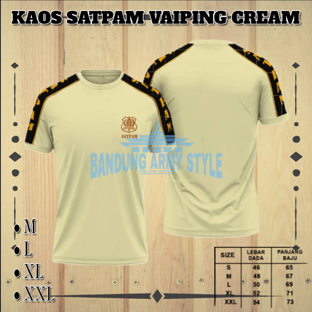 Baju kaos security satpam dalaman seragam satpam lapangan coklat terbaru