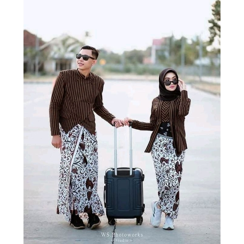 Sarimbit Couple Beskap Kebaya Lurik Premium