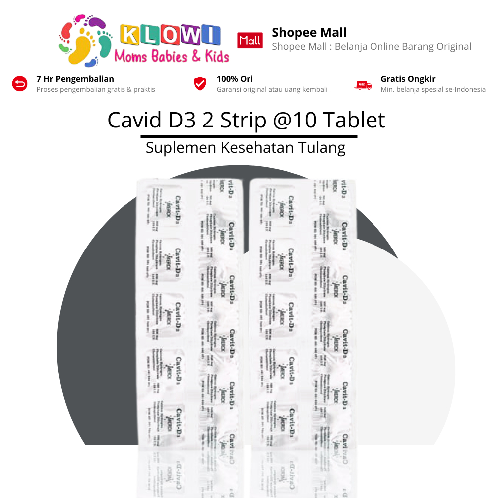 Cavit D3 Suplemen Calcium Untuk Tulang (2 X 10 Tablet, 2 Strip)