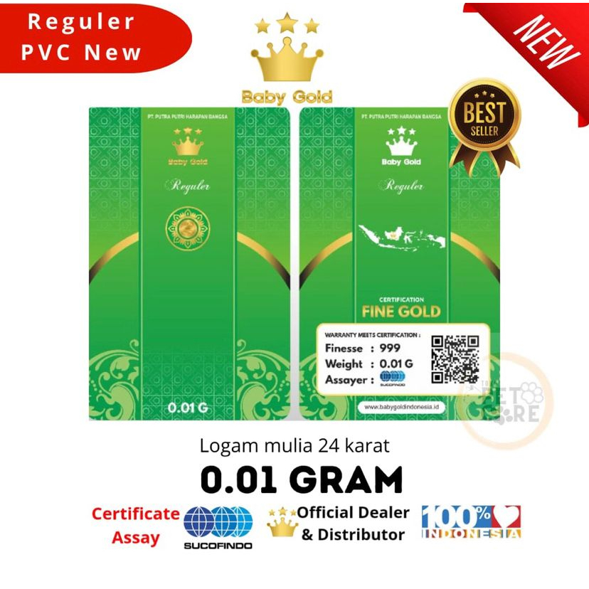 BABY GOLD NEW PVC 0.01 GRAM LOGAM MULIA EMAS MURNI