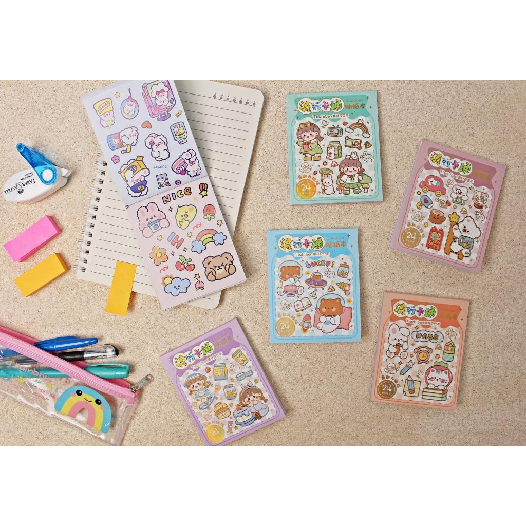 Sticker Buku Motif Momo Kartun Korea Cute Dekorasi Handbook Stiker Notebook