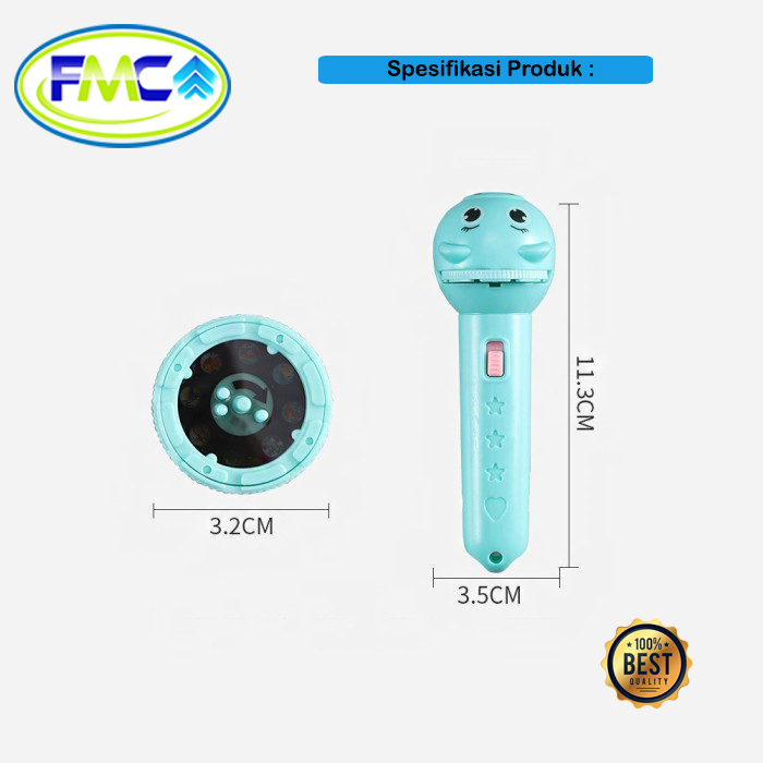 Lampu Senter Proyektor Anak Mainan Lampu Karakter Edukasi Pengenalan Fun Flashlight Edukasi