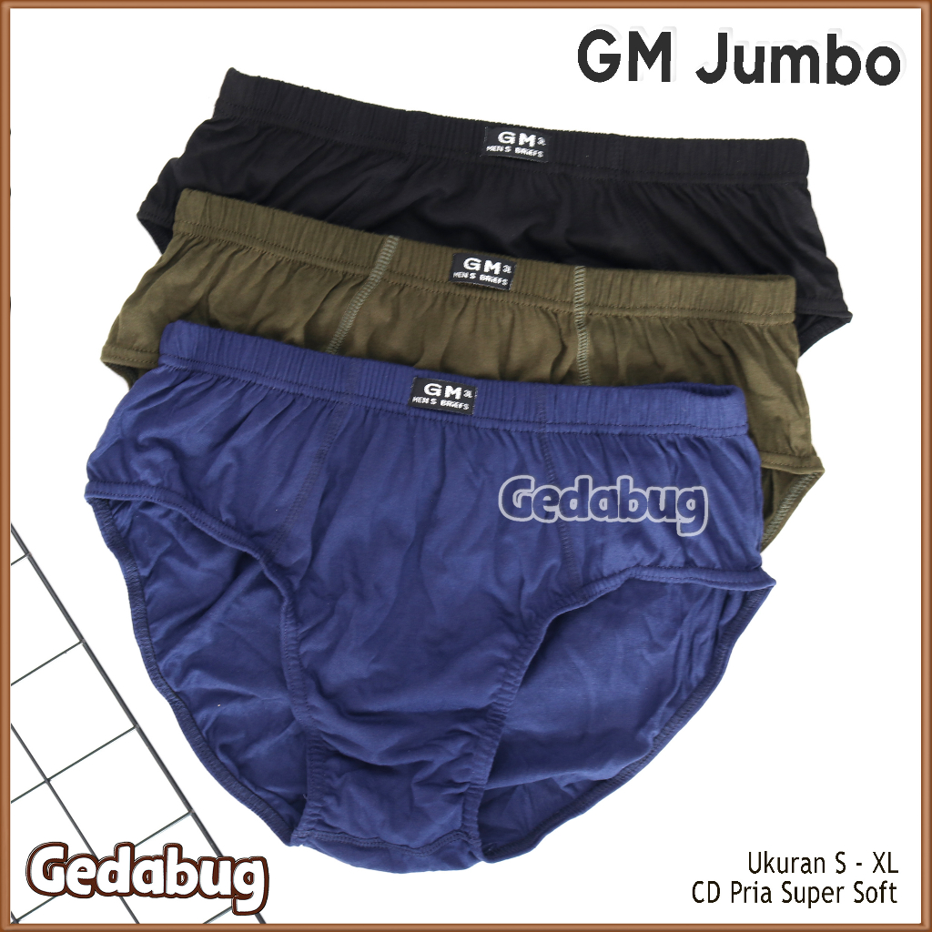 3 Pcs - CD Pria dewasa GT-Man GM-4016 | Celana dalam Pria Jumbo | Gedabug