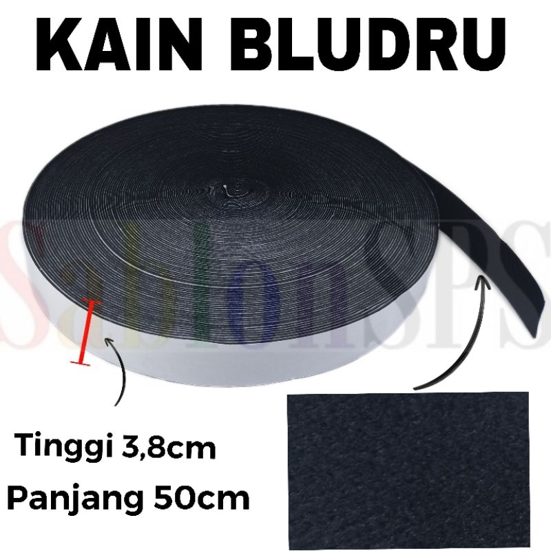 KAIN BLUDRU KAIN HITAM LEMBUT UNTUK KAPE SCRAPPER 3,8CM X 50CM