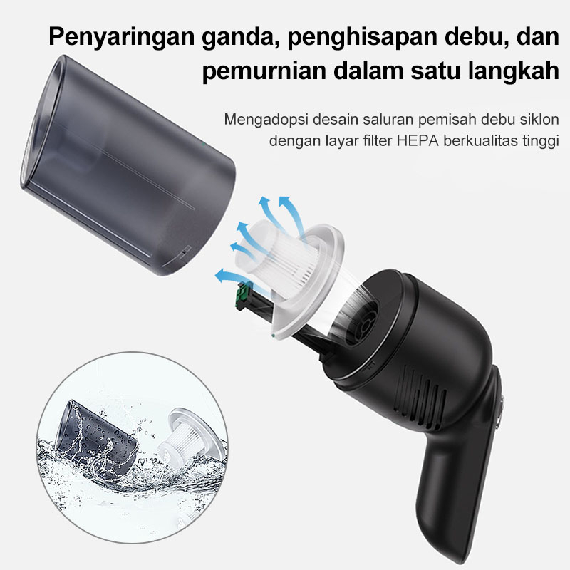 AmazeFan vacum cleaner penyedot debu 3in1 vacum cleaner Kuat hisap besar vacum cleaner mobil vacum cleaner kasur Mini Penyedot Debu Mobil Kuat  15000Pa Portable Penghisap Debu Tanpa Kabel Vacuum cleaner multifungsi Cocok untuk mobil, keyboard, sofa, kasur