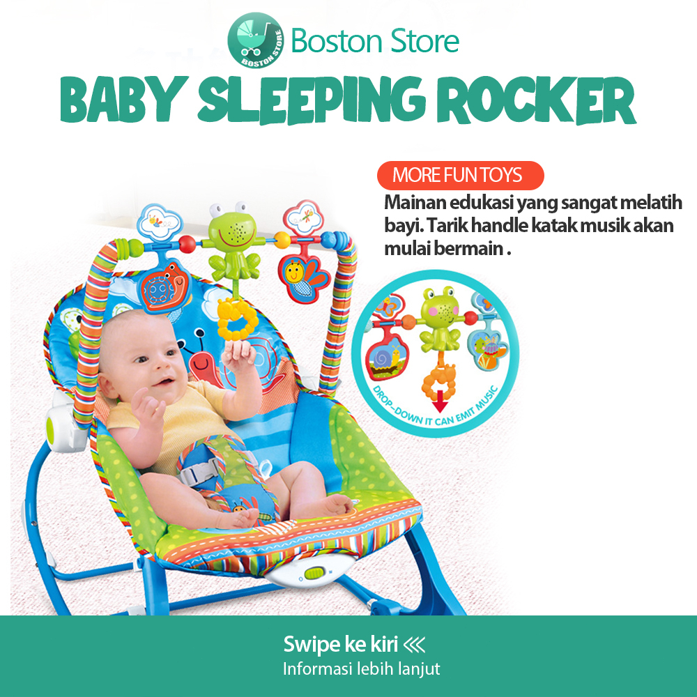 Bostonstore Kursi Goyang Bayi / Kursi Goyang Anak / Toddler kursi bayi Kursi goyang getaran bayi / Rocker Bayi / Baby Bouncer / Bouncer Baby / Bouncer / Ayunan Bayi