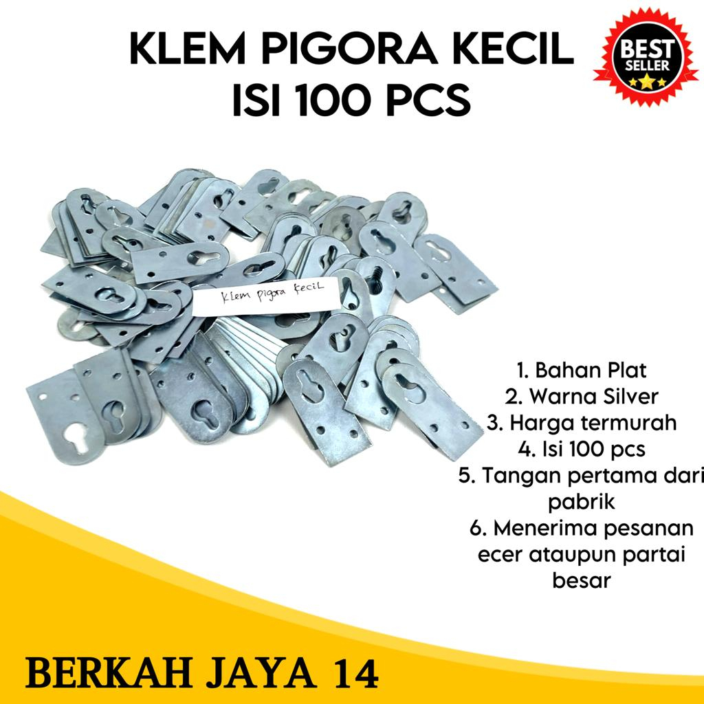 KLEM BESI PLAT GANTUNGAN PIGORA  CERMIN PAPAN TULIS UKURAN KECIL HARGA MURAH ISI 100bj/pack